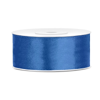 Sierlint satijn   Blauw   2.5 Cm/25 mm x 25 meter   Cadeaulint satijnlint/sierlinten   Hobby
