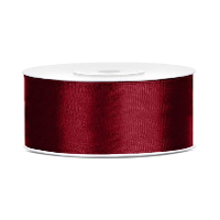 Sierlint satijn   Bordeaux rood   2.5 Cm/25 mm x 25 meter   Cadeaulint satijnlint/sierlinten   Hobby