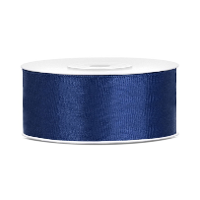 Partydeco Sierlint satijn   Donkerblauw   2.5 Cm/25 mm x 25 meter   Cadeaulint satijnlint