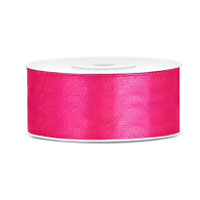 Partydeco Sierlint satijn   Donkerroze   2.5 Cm/25 mm x 25 meter   Cadeaulint satijnlint