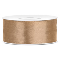 Partydeco Sierlint satijn   Goud   2.5 Cm/25 mm x 25 meter   Cadeaulint satijnlint