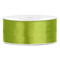 Sierlint satijn   Limegroen   2.5 Cm/25 mm x 25 meter   Cadeaulint satijnlint/sierlinten   Hobby