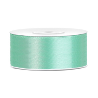 Partydeco Sierlint satijn   Mintgroen   2.5 Cm/25 mm x 25 meter   Cadeaulint satijnlint
