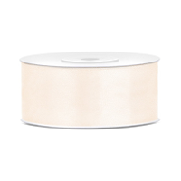 Partydeco Sierlint satijn   Warm wit   2.5 Cm/25 mm x 25 meter   Cadeaulint satijnlint