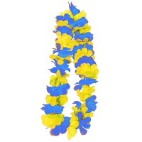 Carnaval Feest krans   hawaii slinger/krans   blauw/geel   carnaval/thema feesten