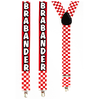 Carnaval verkleed bretels Brabant   Brabander   rood met wit geblokt   volwassenen