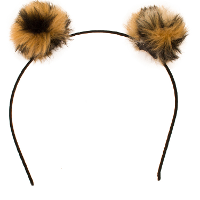 Carnaval verkleed diadeem met pluis panter bollen   oortjes voor dames   foute/panter party