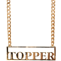 Carnaval verkleed ketting / sieraad   metaal   goud   topper   foute party / Toppers