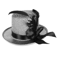 Carnaval verkleed mini hoog hoedje voor diverse thema's   zilver glitter   veren ornament   dames