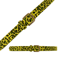 Carnaval verkleed riem   luipaard /panterprint   geel   Dames   gouden gesp