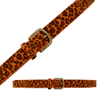 Carnaval verkleed riem   luipaard /panterprint   oranje   Dames   gouden gesp