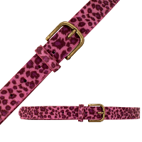 Carnaval verkleed riem   luipaard /panterprint   roze   Dames   gouden gesp