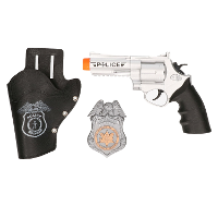 Carnaval verkleed speelgoed set   pistool/holster van kunststof   Politie thema
