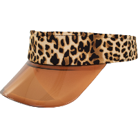 Carnaval verkleed zonneklep met panterprint   transparante klep   foute /panterparty