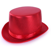 Hoge verkleed hoed   metallic rood   volwassenen   klassiek model