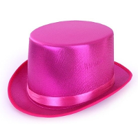 Hoge verkleed hoed   metallic roze   volwassenen   klassiek model