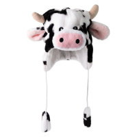 Koe verkleedmuts   polyester/fleece   zwart/wit   volwassenen   Carnaval