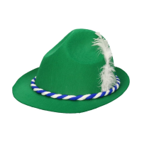 Oktoberfest   Groen/wit Tiroler Oktoberfest hoedje voor volwassenen