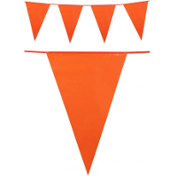 Oranje feestartikelen vlaggenlijn   plastic   25 meter   Koningsdag   sport   vlaggetjes slinger