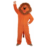 PartyXplosion Oranje leeuw kostuum   Mascotte   pluche   onesize   leeuwen dierenpak