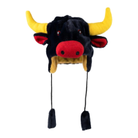 Stier/koe verkleedmuts   polyester/fleece   zwart   volwassenen   Carnaval