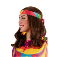 Toppers   Carnaval/festival hippie flower power bandana meerkleurig