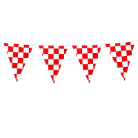 Vlaggenlijn Brabant Carnaval   10 m   Carnaval   rood/wit geblokt   kunststof