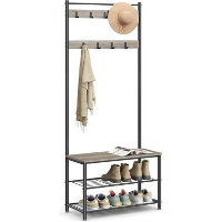 Parya Home 3 in 1 Kapstok met Schoenenrek   Entreekast met bankje