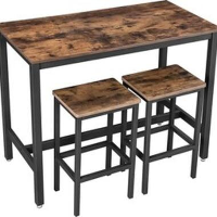 Parya home   Bartafel Set   120x60x90   Donkerbruin