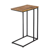 Parya Home   Bijzettafel hout   Laptoptafel C tafel   Metaal   25x60x40cm
