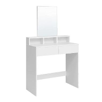 Bobbel Home   Kaptafel met rechthoekige spiegel   Wit