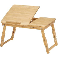 Parya Home   Houten Laptoptafel   Verstelbaar   Inklapbaar   Bamboe   Bruin