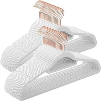 Parya Home kleerhangers, 50 stuks, fluweel, wit