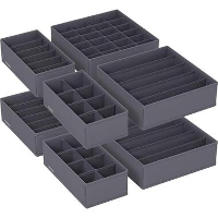 Parya Home Opbergdozen Lade organizer set van 8 grijs
