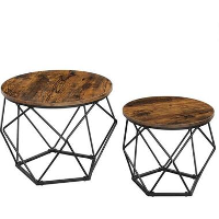 Parya home salontafel set van 2 salontafels bruin zwart