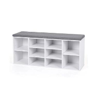 Parya Home Schoenenkast met Zitvlak   Wit/ Grijs