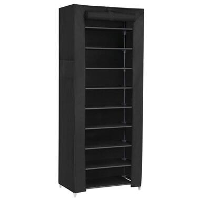 Parya Home   Schoenenrek met 10 niveaus   160x58cm   Zwart
