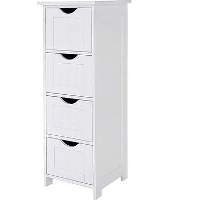 Parya Home   Smalle Ladekast met 4 Lades   Hout   Wit