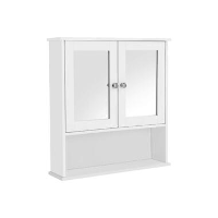 Parya Home   Spiegelkast   Badkamermeubel   2 Deuren   1 Plank   Hout   Wit