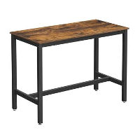 Parya Home   Stabiele Bartafel   Metaal/Spaanplaat   Bruin/Zwart