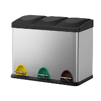 Parya Home   Vuilnisbak   Met binnenemmer   3 compartimenten   3x 15L   Zilver