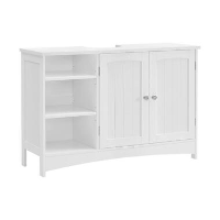 Parya Home   Wastafelonderkast  Badkamerkast   2 Deuren   2 Planken   Hout   Wit