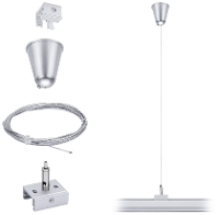 Paulmann 12V kabelsysteemcomponenten Plafondbevestiging Zilver 95583 ProRail3 Steel Wire Suspension