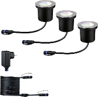 Paulmann Boden Einbauleuchten Starterset RGBW 94275 Verlichtingssysteem Plug&Shine ZigBee LED 3.6 W Warmwit Zilver