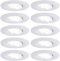 Paulmann LED inbouwlamp voor badkamer Set van 10 stuks 60 W Wit (mat)