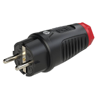 PCE 0512 sr Stekker met randaarde Massief rubber, Thermoplast 250 V Zwart, Rood IP54