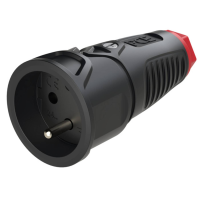 PCE 2410 sr Koppeling met randaarde Rubber, Kunststof 230 V Zwart IP20