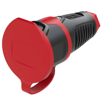 PCE 2411 sr Koppeling met randaarde Rubber, Kunststof 230 V Zwart, Rood IP54