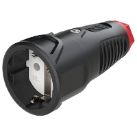 PCE 2510 sr Koppeling met randaarde Rubber, Thermoplast 250 V Zwart, Rood IP20