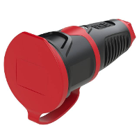 PCE 2511 src Koppeling met randaarde Rubber, Kunststof 230 V Zwart, Rood IP54